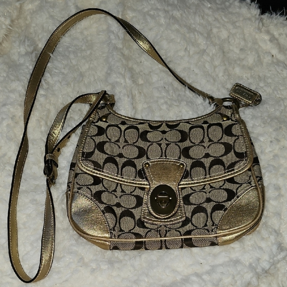 Coach Gold and Brown Women's Bag